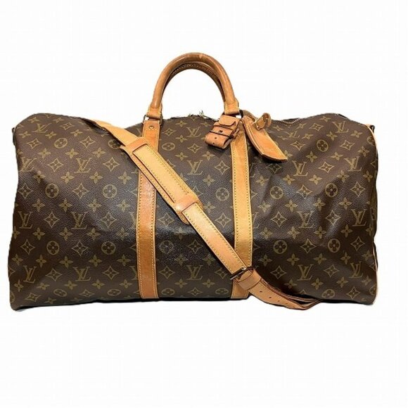 LOUIS VUITTON Brown Monogram Keepall Bandouliere 55 Boston Bag - Picture 1 of 9